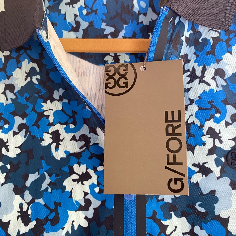 G/FORE Blue and Black Camouflage Polo Shirt - Picture 3 of 9